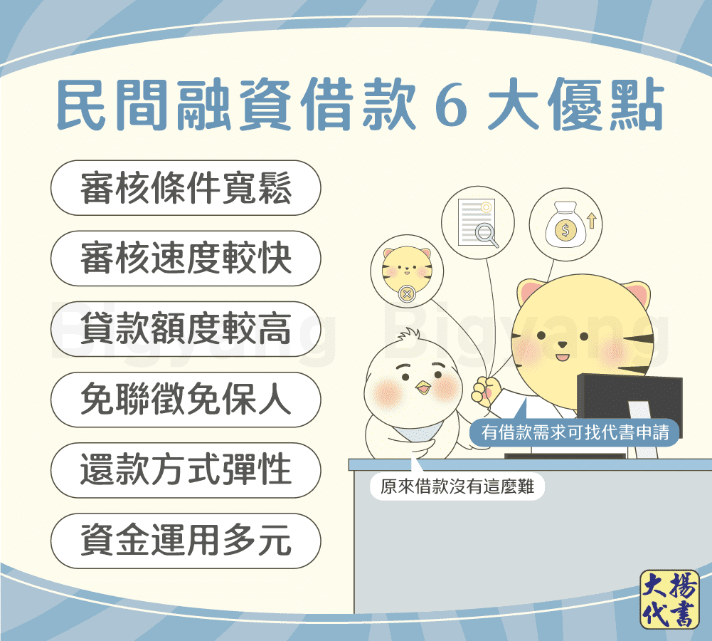 民間融資借款6大優點－大揚代書