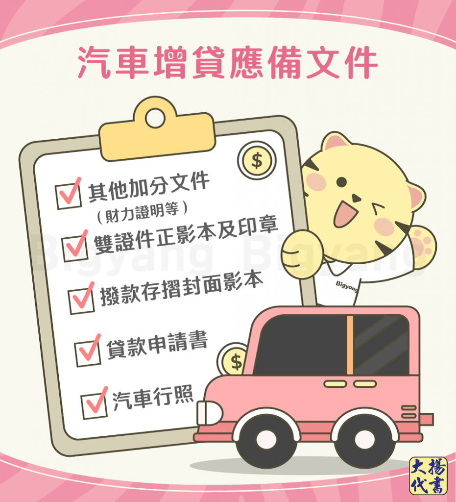 汽車增貸應備文件－大揚代書