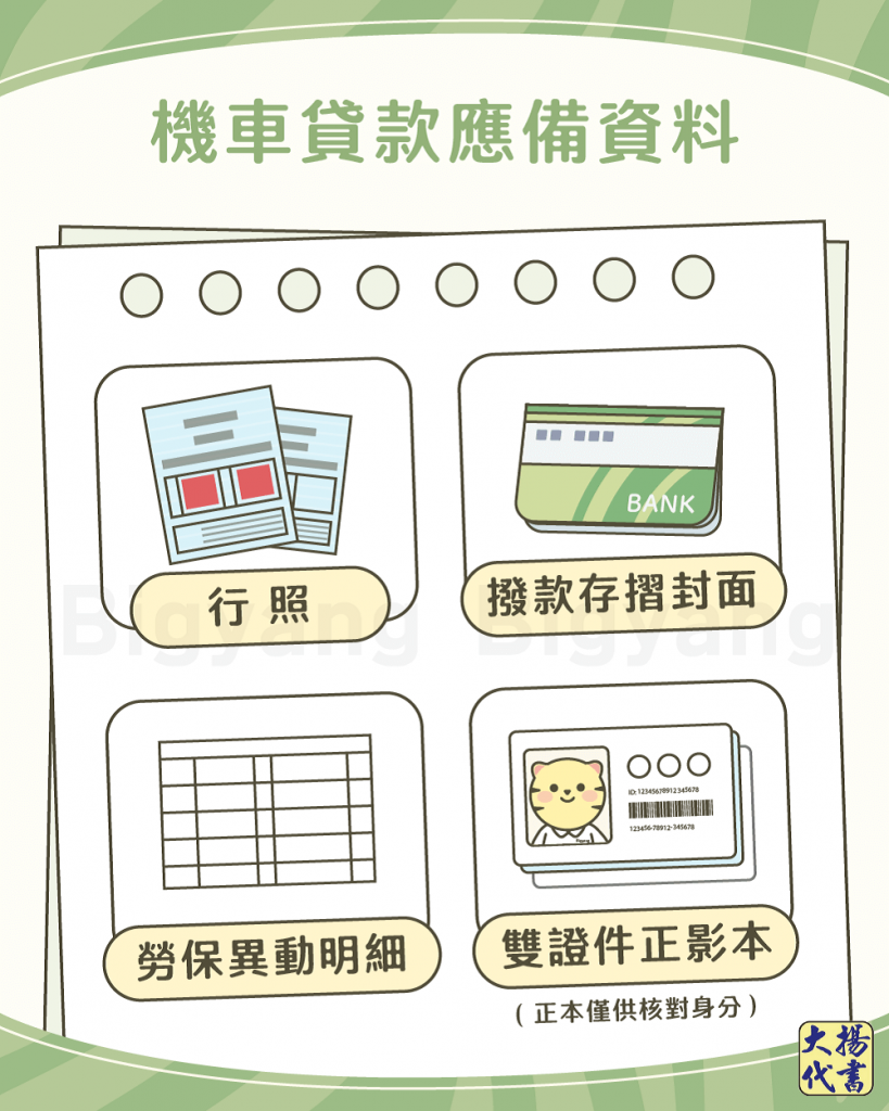 機車貸款應備資料－大揚代書